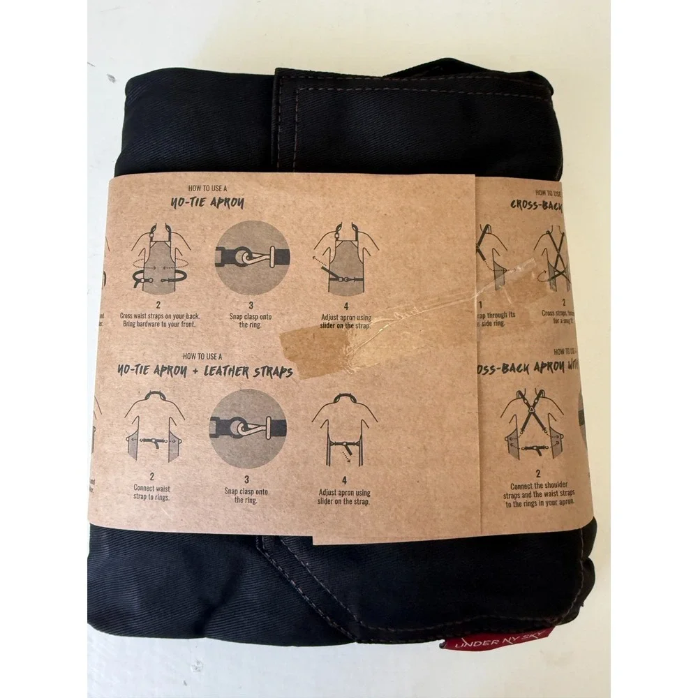 NEW Under NY Sky Apron No-Tie Black Denim Split Leg Few Spirits